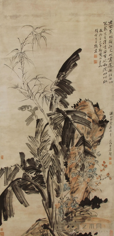 李鱓 花卉 立轴 178×84cm