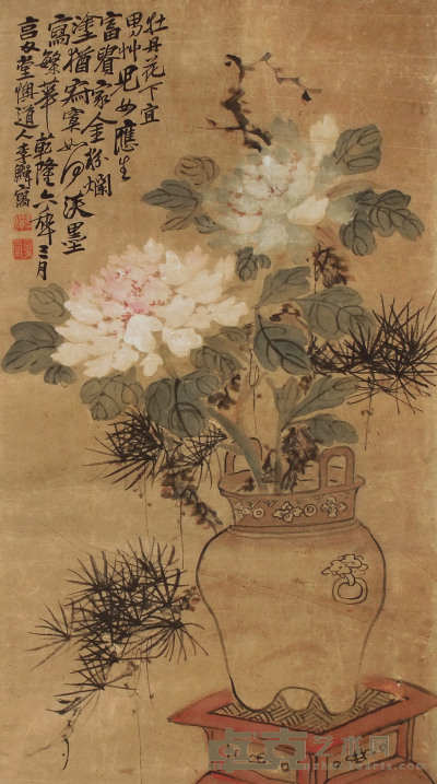 李鱓 花卉 立轴 79×43cm