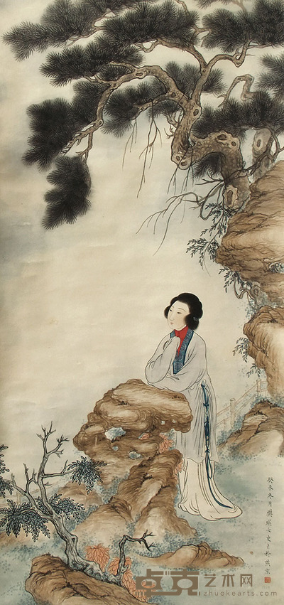 樊瑛 人物 立轴 102×46cm