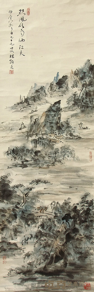 林散之 山水 立轴 107×34cm