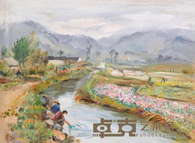 胡善余 1967年作 晨曲 35×48.5cm