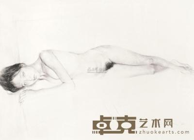 何多苓 2002年作 躺着的肖像 38×54cm