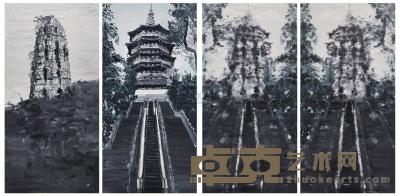 李青 2007年作 互毁而同一的像·雷峰塔 240×120cm×2；60×30cm×2