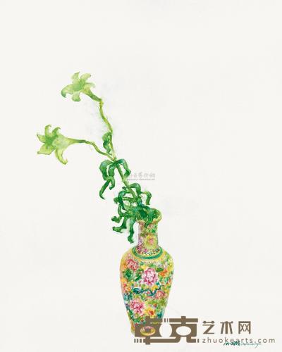 周春芽 1997年作 瓶花 148×118.5cm