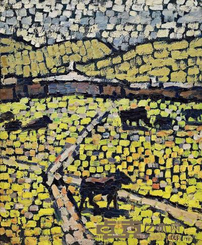 周春芽 1981年作 若尔盖风景 43×35cm