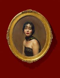 陈丹青 1996年作 身着礼服的女画家