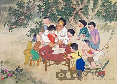 陈望秋 冯一鸣 1962年作 做毛主席的好孩子 64.5×90cm