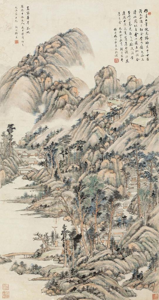 顾沄 光绪癸巳（1893年）作 嵩黛华翠 立轴