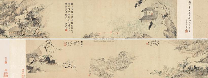 华嵒 戊辰（1748年）作 雅居高逸图 手卷