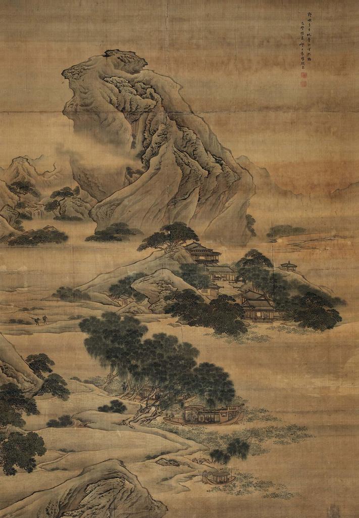 袁耀 己卯（1759年）作 春山楼阁 立轴