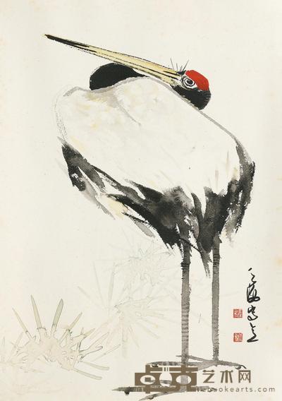 韩天衡 鹤寿 镜片 53×37cm