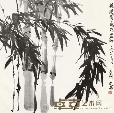 刘文西 1987年作 墨竹 镜片 67.5×67cm