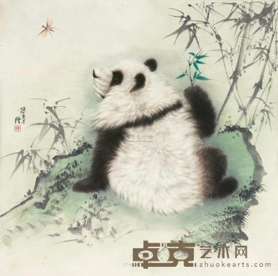 陈志才 熊猫图 镜心 70.5×70cm