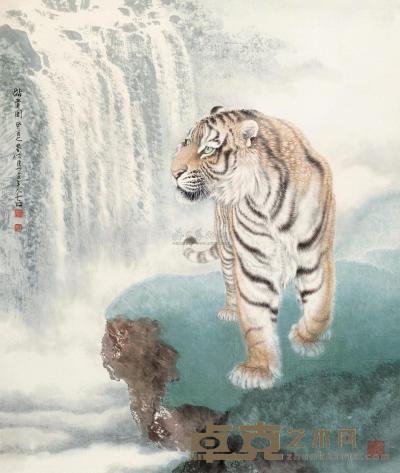 冯大中 癸酉（1993）年作 踏青图 镜片 115×97cm