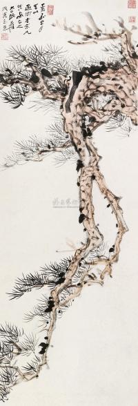 张大千 丁酉（1957）年作 松寿图 立轴