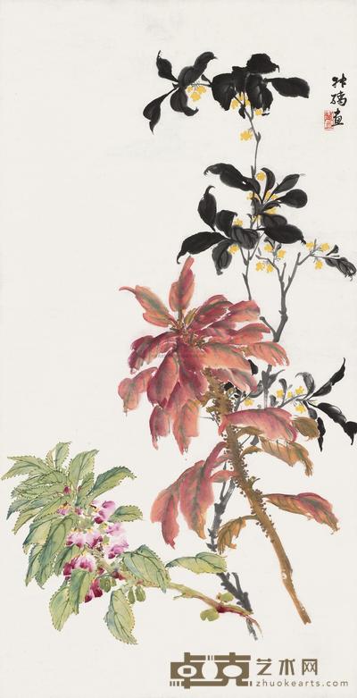 赵叔孺 花卉 立轴 105×53cm