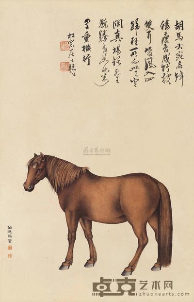 马晋 胡马图 立轴 66×42.5cm