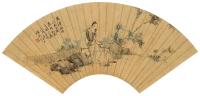 任伯年 丙戌（1886）年作 竹间小憩 镜框