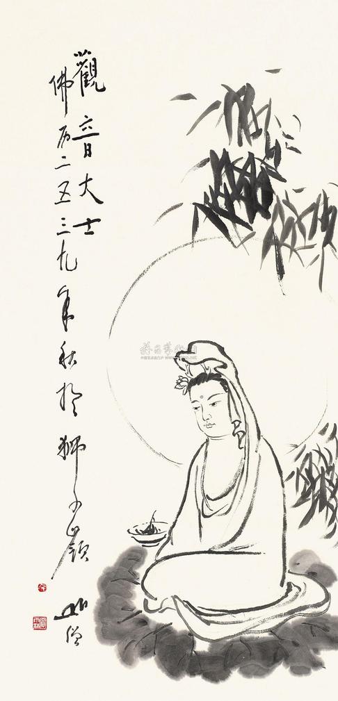 圆霖 观音大士 镜心