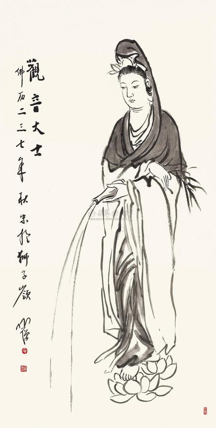 圆霖 观音大士 镜心