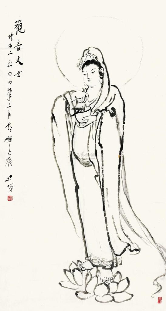 圆霖 观音大士 镜心