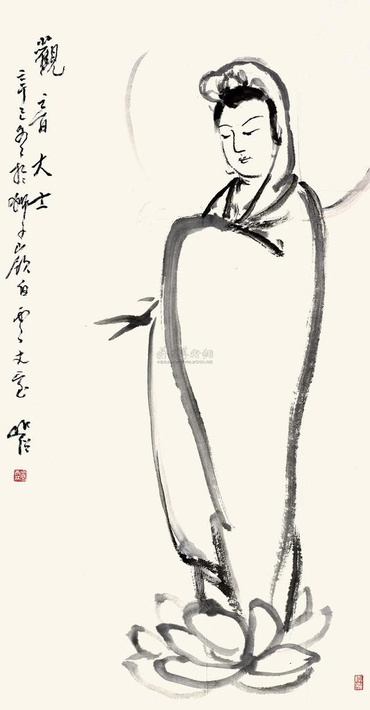 圆霖 观音大士 镜心