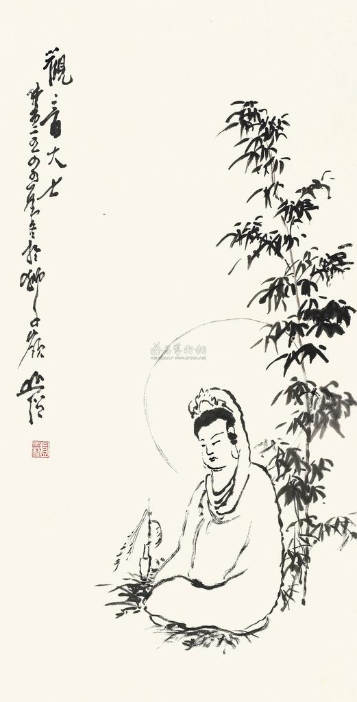 圆霖 观音大士 镜心