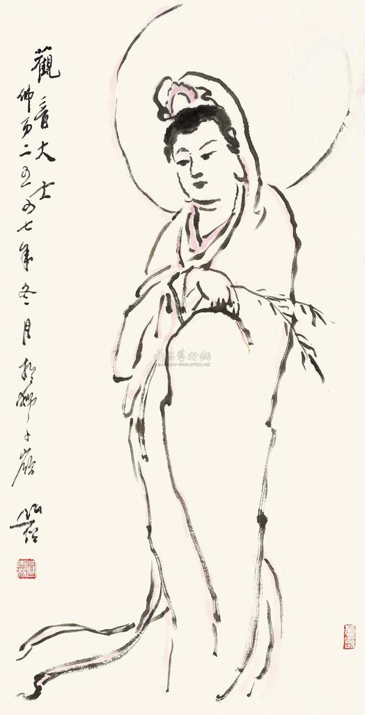 圆霖 观音大士 镜心