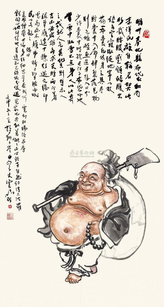 圆霖 布袋和尚 镜心