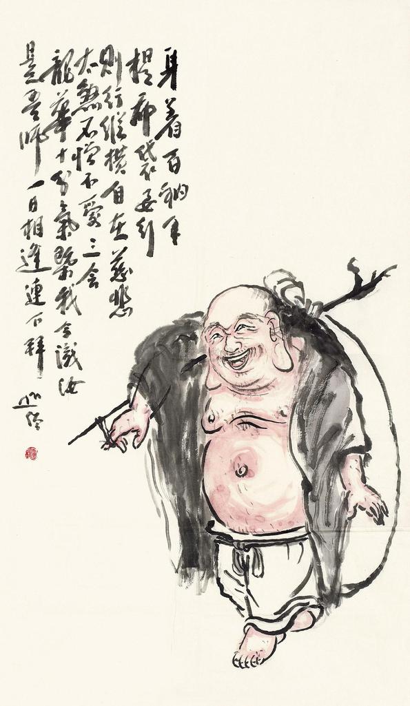 圆霖 布袋和尚 镜心
