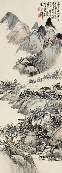 陈师曾 1921年作 春山嬉游 立轴