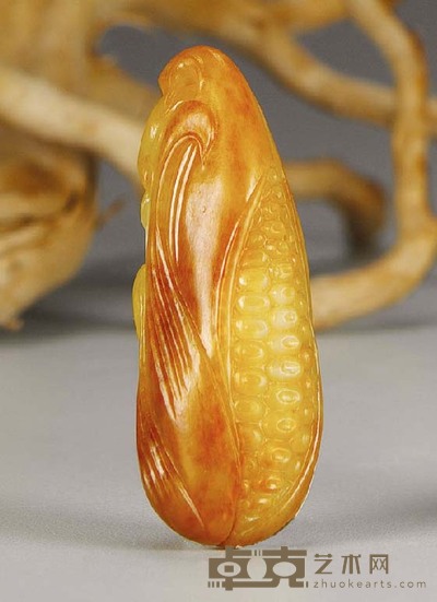 李剑 金玉满堂 黄沁料挂件 50×20×17mm