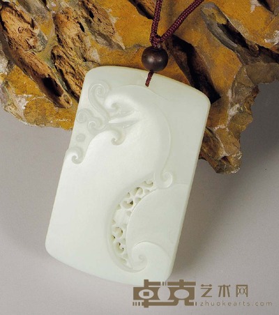 程磊 福气 白玉牌 55×34×8mm