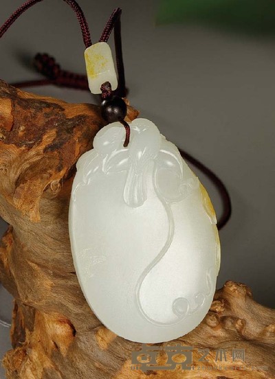 程磊 喜上眉梢 白玉挂件 49×33×11mm