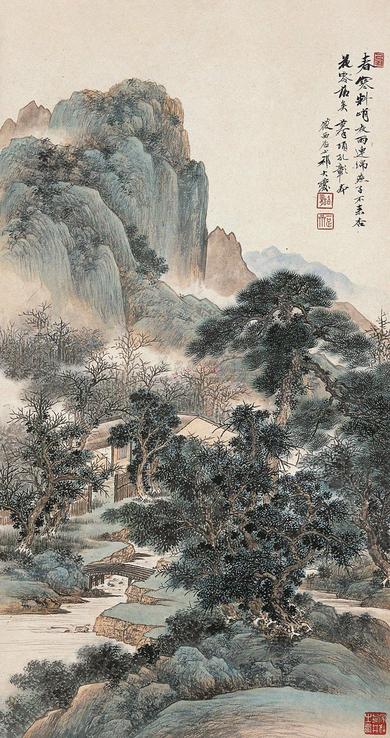 祁大夔 己丑（1949）年作 春寒料峭 立轴