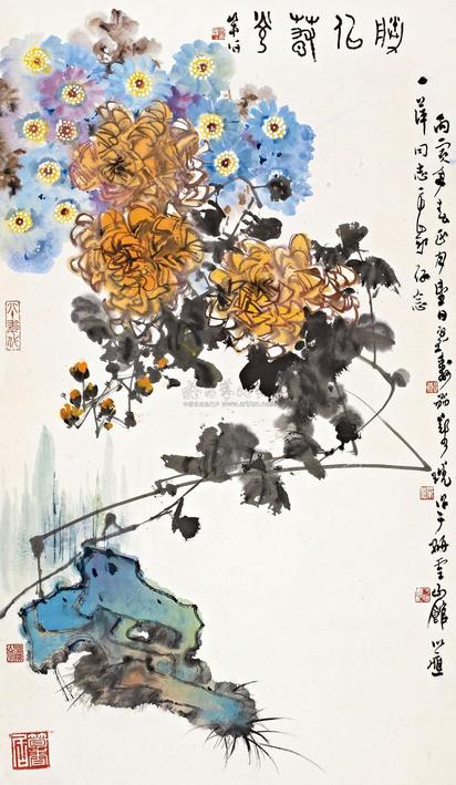 郑乃珖 丙寅(1986年)作 胜似春光 立轴