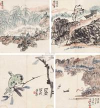 陈子庄 壬子(1972年)作 小品 (五帧) 镜心