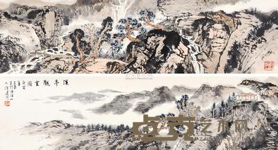 徐建明 溪亭观云图 手卷 24×180cm