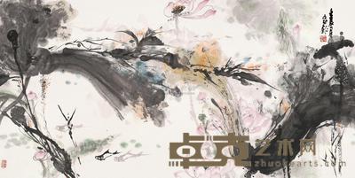 王家银 荷塘 镜片 69×138cm
