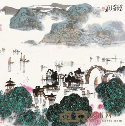 叶唯 春风又绿江南岸 镜片 68×70cm