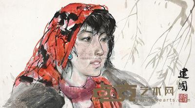 桑建国 人物 立轴 35×59cm