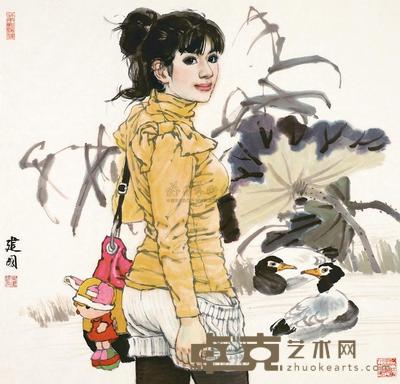 桑建国 人物 镜片 68×68cm