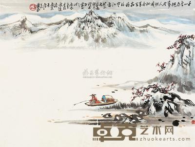 萧平 独钓寒江雪 镜片 40×54cm