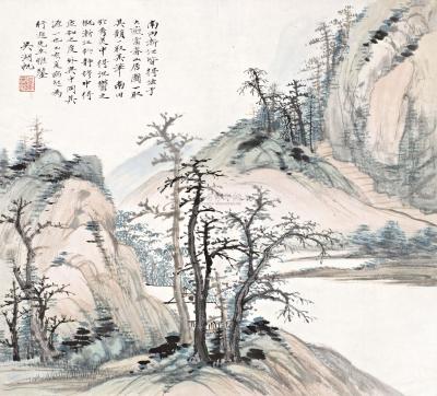 吴湖帆 乙亥（1935年）作 富春山色 镜心