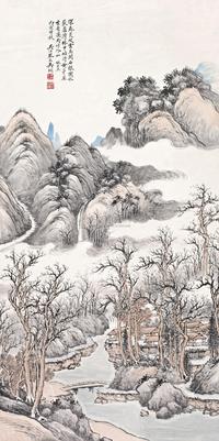 吴琴木 丙寅（1926年）作 荻芦湾居 立轴