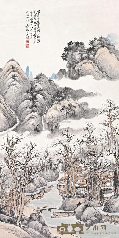 吴琴木 丙寅(1926年)作 荻芦湾居 立轴 107×53cm