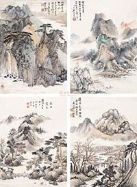 郑午昌 樊浩霖 俞陛云 徐熹 庚辰（1940年）作 山水 （四帧） 镜心