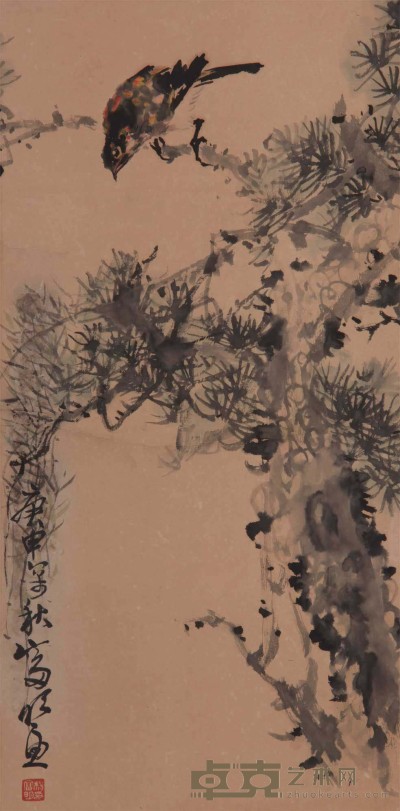 杨富明《花鸟》立轴 68×33 cm