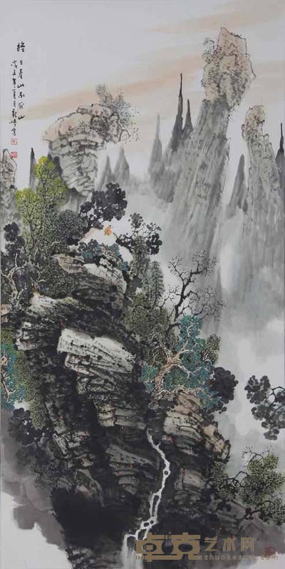 熊新峡《山水》立轴 137×69cm