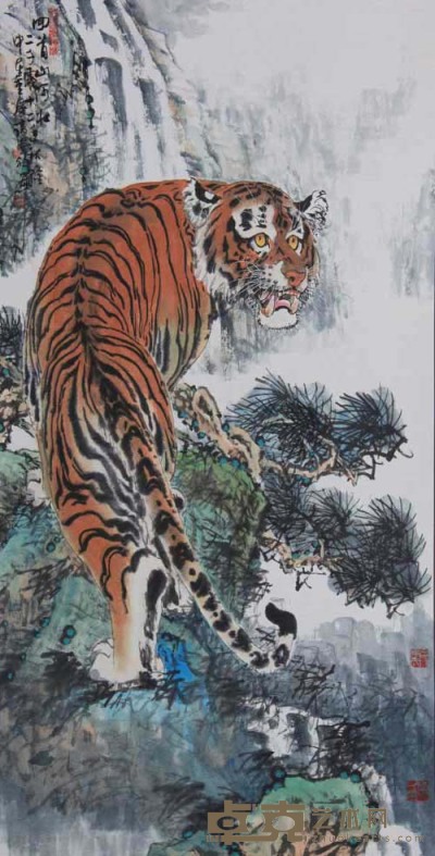 李隆中《虎》立轴 142×73cm
